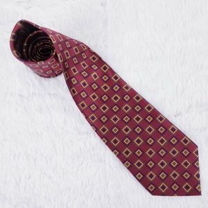 Tango by Max Raab Red Geometric Men 100% Silk Necktie 58x4 - NWOT